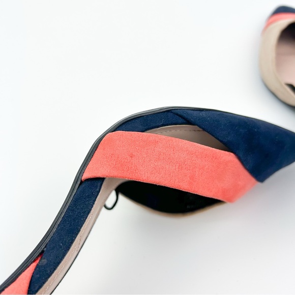 Zara D’orsay Color Block Tri Color Suede Pump Heel Size 41 - Picture 9 of 12